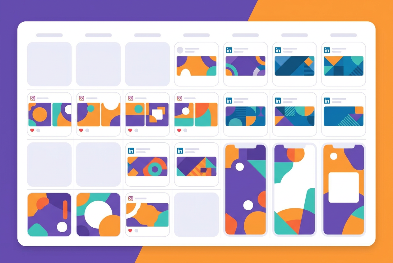 Social media contentkalender met designs