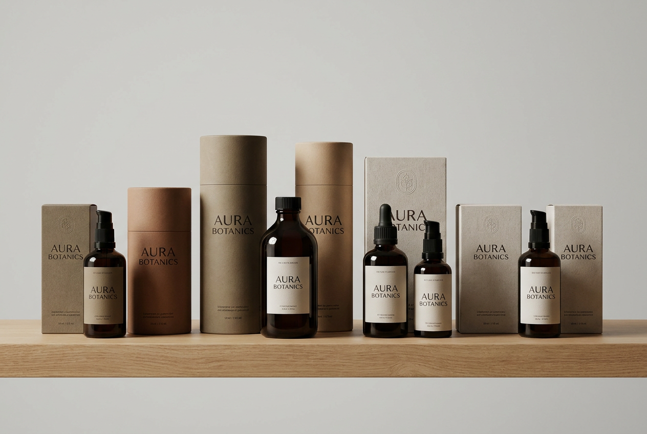 Collectie van professioneel ontworpen productverpakkingen